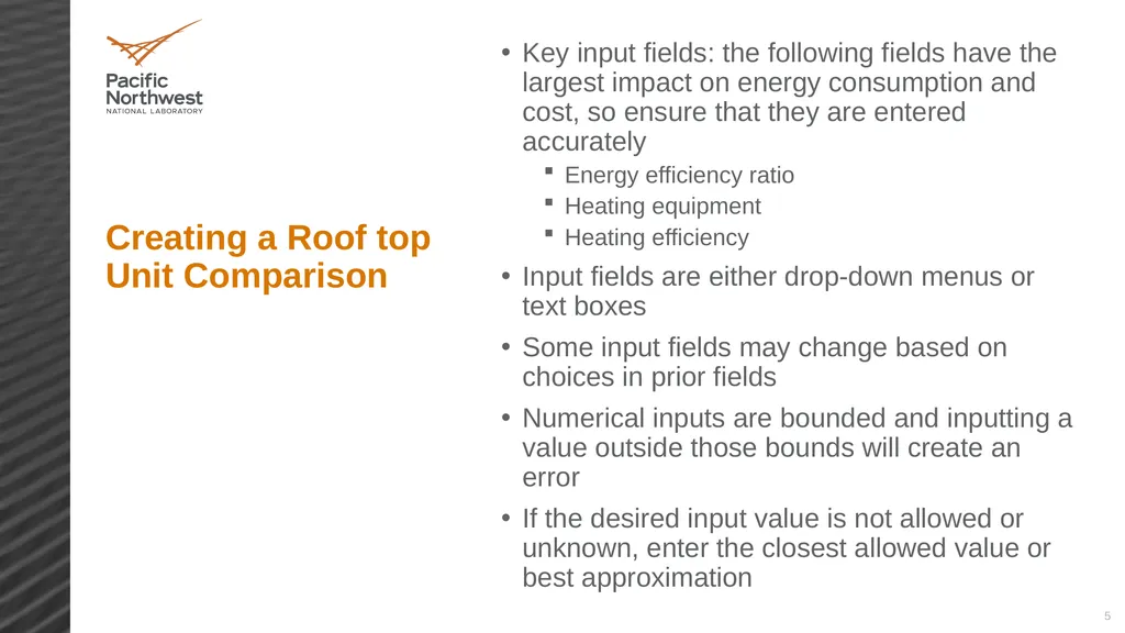 Roof Top Unit Comparison Calculator Instructions 2 - slide 5 of 8