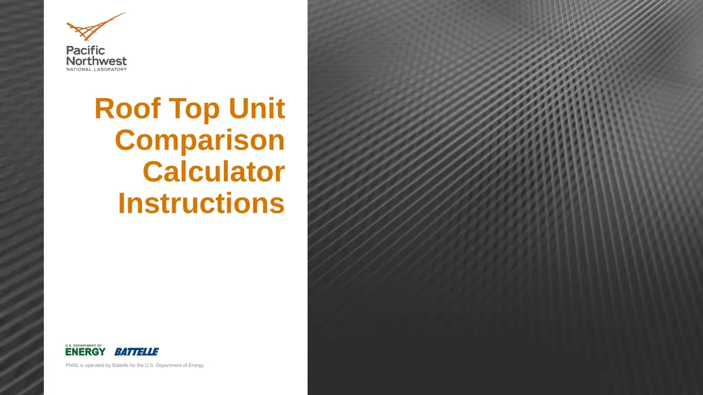 Roof Top Unit Comparison Calculator Instructions 2 - slide 1 of 8