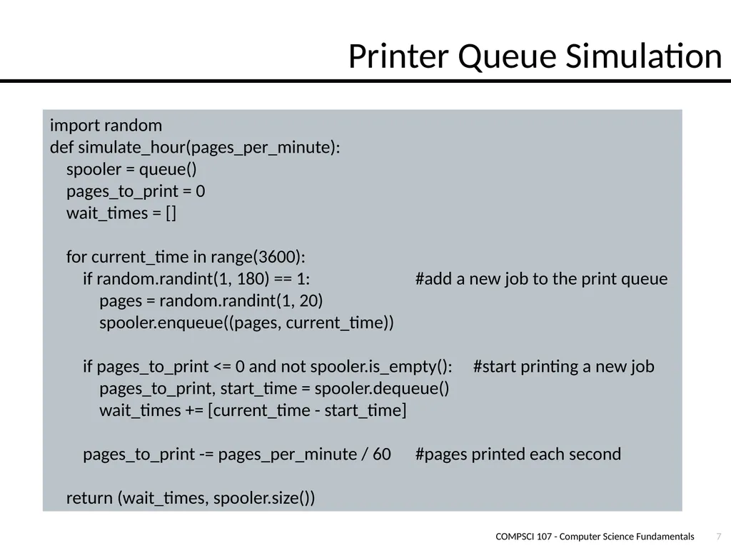 Lecture 13 – Queues COMPSCI 107 Computer Science - slide 7 of 15