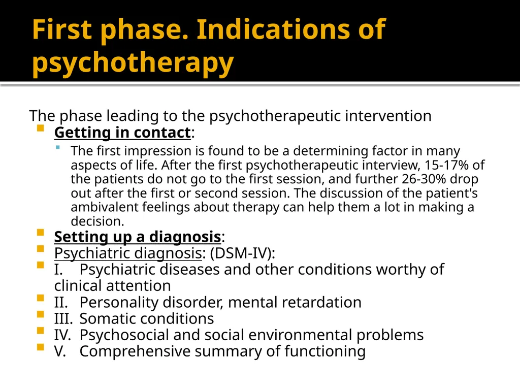 Stages of Psychotherapy Process Zsolt Unoka, M.D., - slide 3 of 15