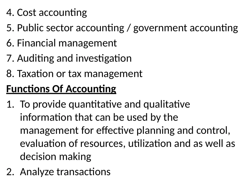 INTRODUCTION TO BOOK KEEPING AND ACCOUNTING - slide 7 of 95