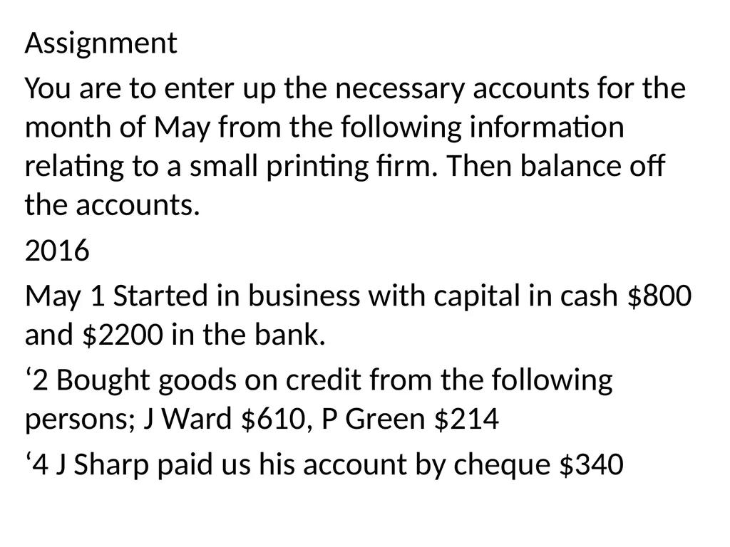 INTRODUCTION TO BOOK KEEPING AND ACCOUNTING - slide 47 of 95
