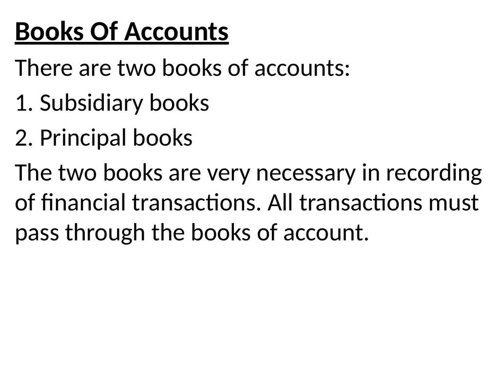 INTRODUCTION TO BOOK KEEPING AND ACCOUNTING - slide 26 of 95