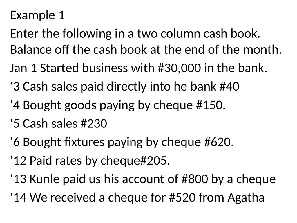 INTRODUCTION TO BOOK KEEPING AND ACCOUNTING - slide 45 of 95