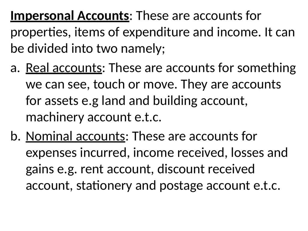 INTRODUCTION TO BOOK KEEPING AND ACCOUNTING - slide 18 of 95
