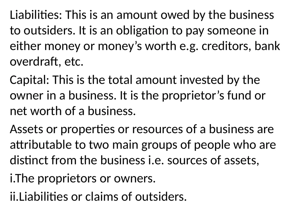 INTRODUCTION TO BOOK KEEPING AND ACCOUNTING - slide 23 of 95