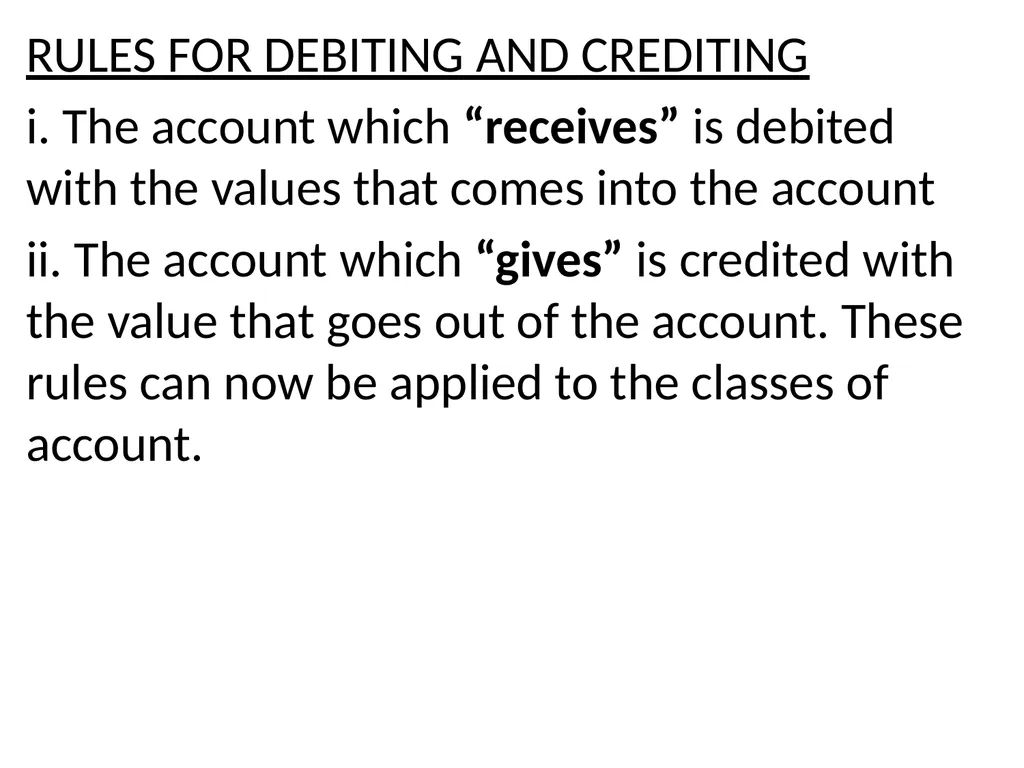 INTRODUCTION TO BOOK KEEPING AND ACCOUNTING - slide 21 of 95