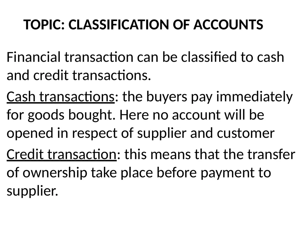 INTRODUCTION TO BOOK KEEPING AND ACCOUNTING - slide 15 of 95