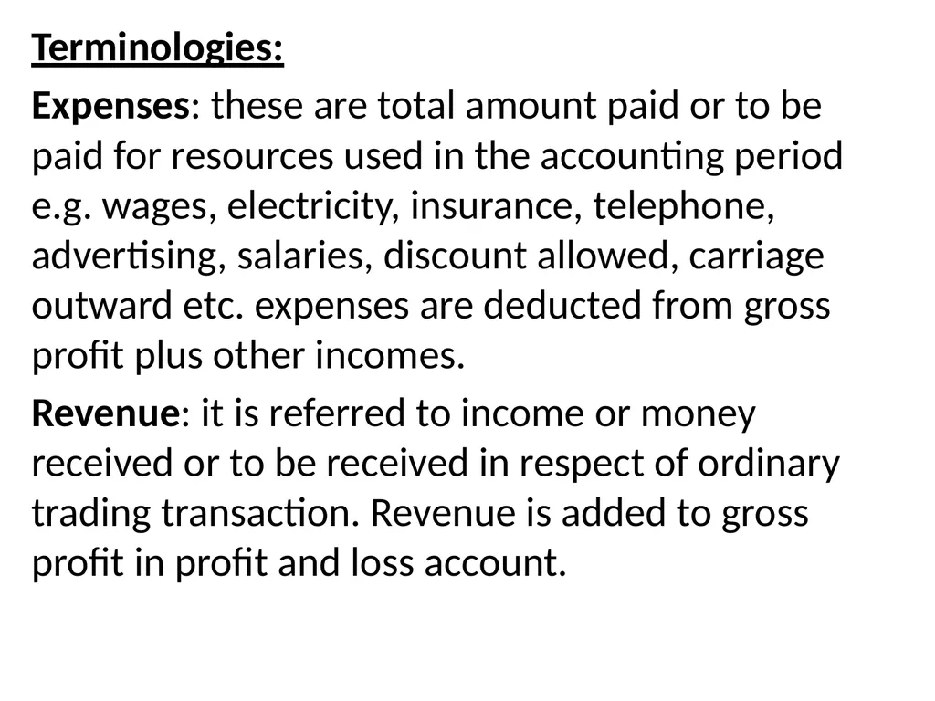 INTRODUCTION TO BOOK KEEPING AND ACCOUNTING - slide 75 of 95