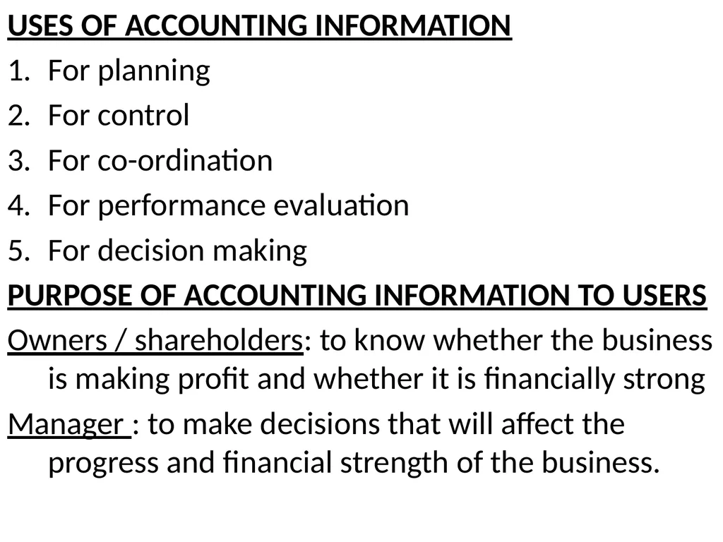 INTRODUCTION TO BOOK KEEPING AND ACCOUNTING - slide 4 of 95