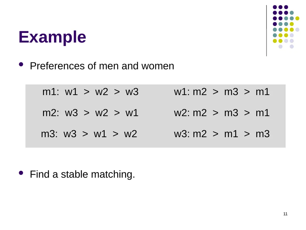 Matching Theory 1 Two-Sided Matching Statement of - slide 11 of 28