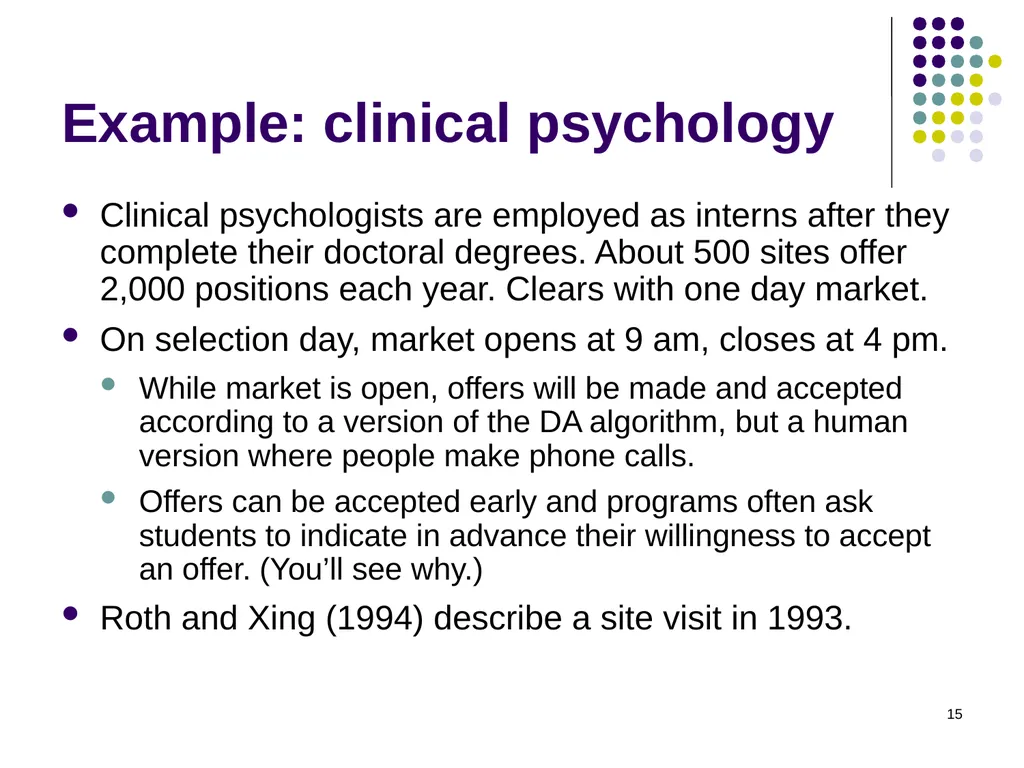 Matching Theory 1 Two-Sided Matching Statement of - slide 15 of 28