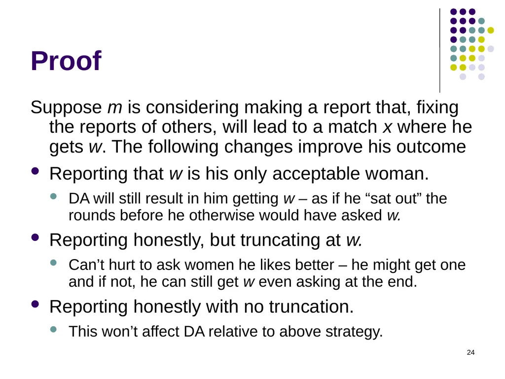 Matching Theory 1 Two-Sided Matching Statement of - slide 24 of 28