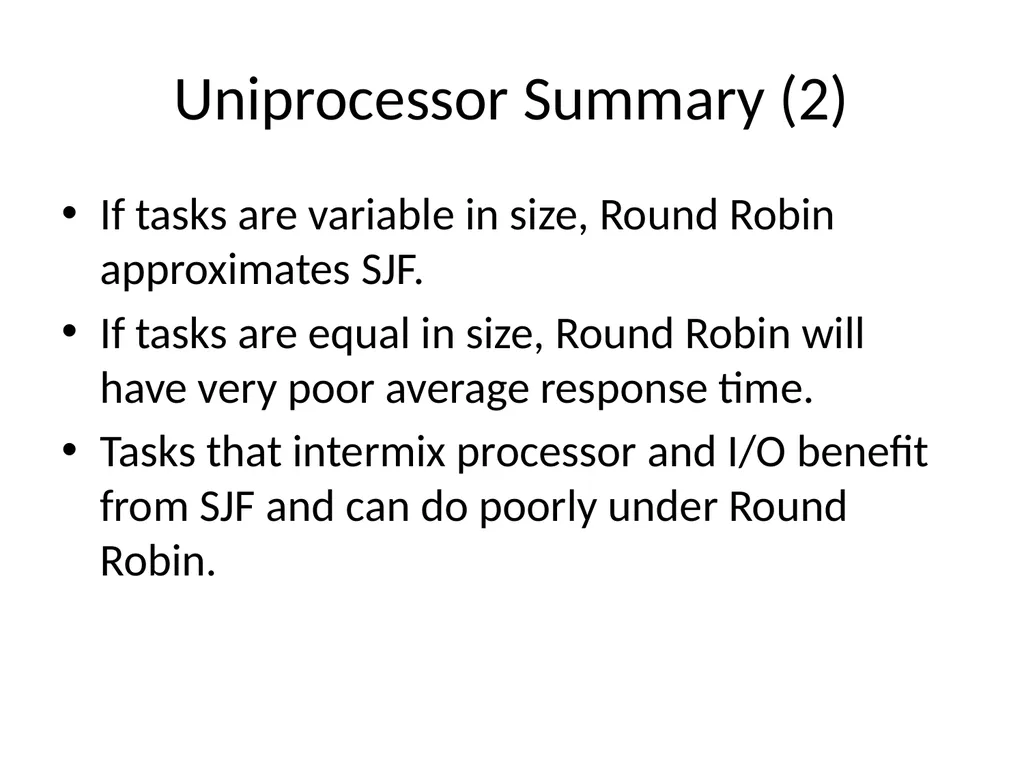 Scheduling Main Points Scheduling policy: what to - slide 24 of 54