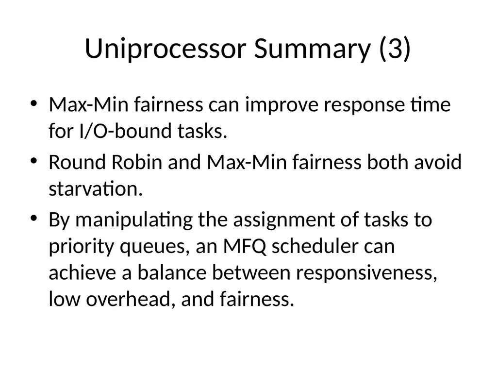 Scheduling Main Points Scheduling policy: what to - slide 25 of 54