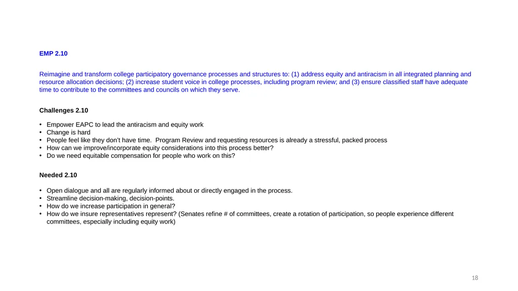 Annual Plan for implementing the College’s 5-year - slide 18 of 24