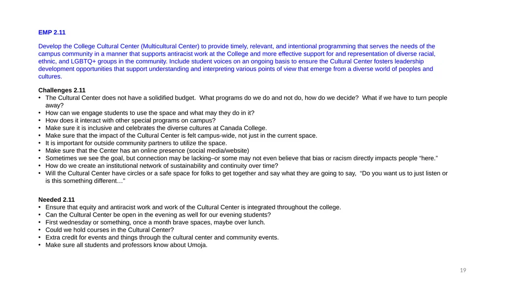 Annual Plan for implementing the College’s 5-year - slide 19 of 24