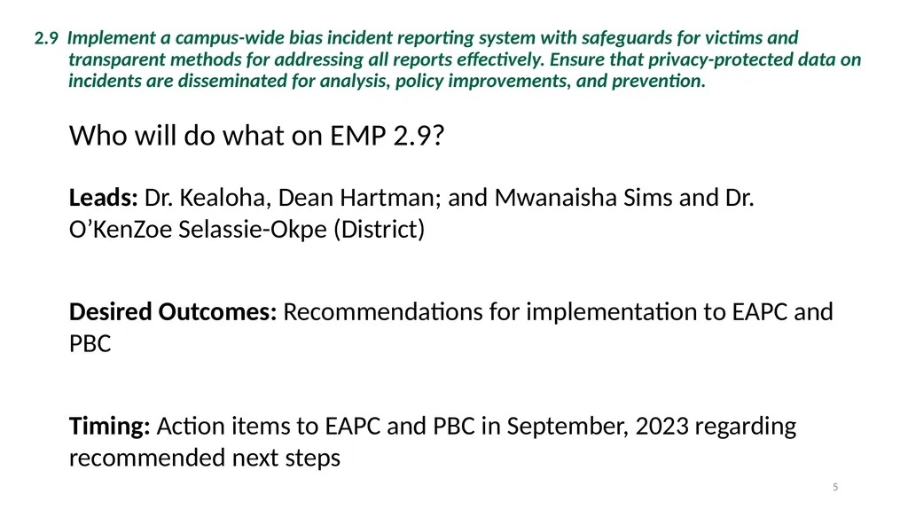 Annual Plan for implementing the College’s 5-year - slide 5 of 24
