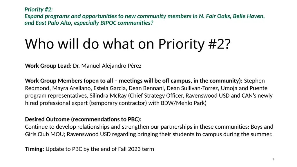 Annual Plan for implementing the College’s 5-year - slide 9 of 24