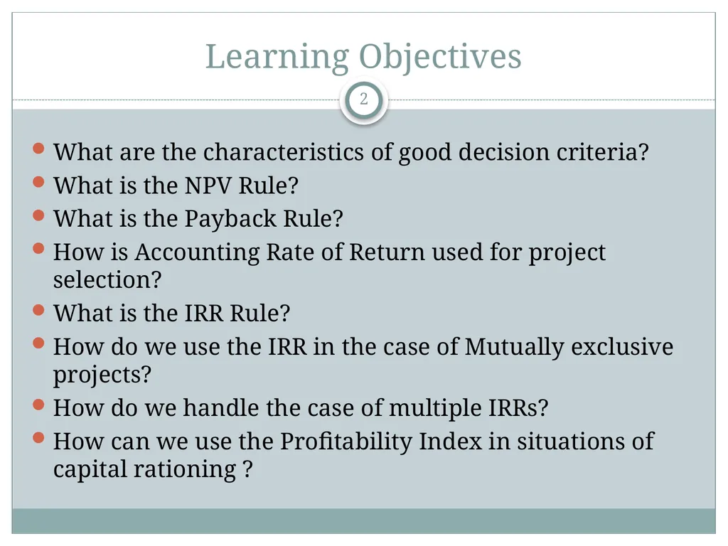 Investment Decision Rules P.V. Viswanath For a - slide 2 of 40