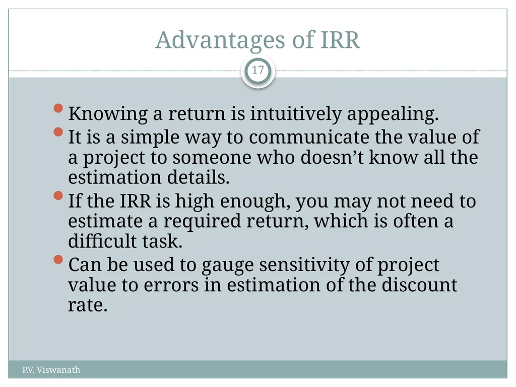 Investment Decision Rules P.V. Viswanath For a - slide 17 of 40