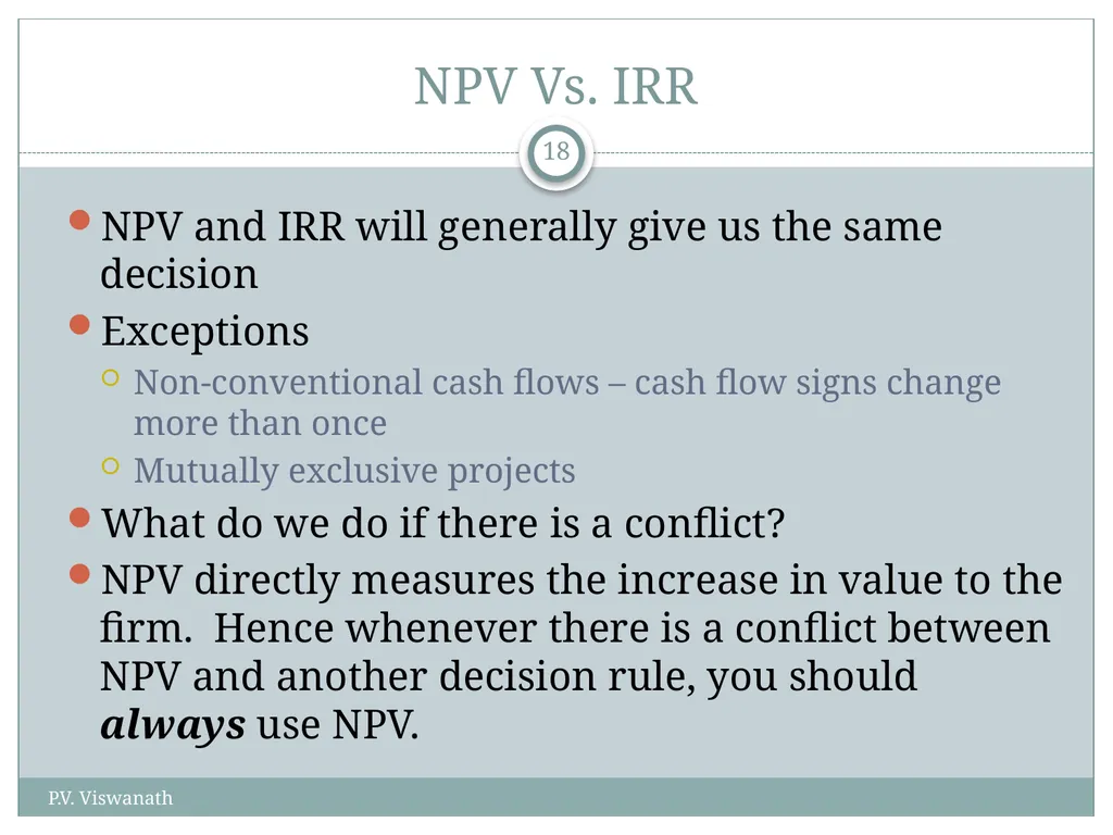 Investment Decision Rules P.V. Viswanath For a - slide 18 of 40
