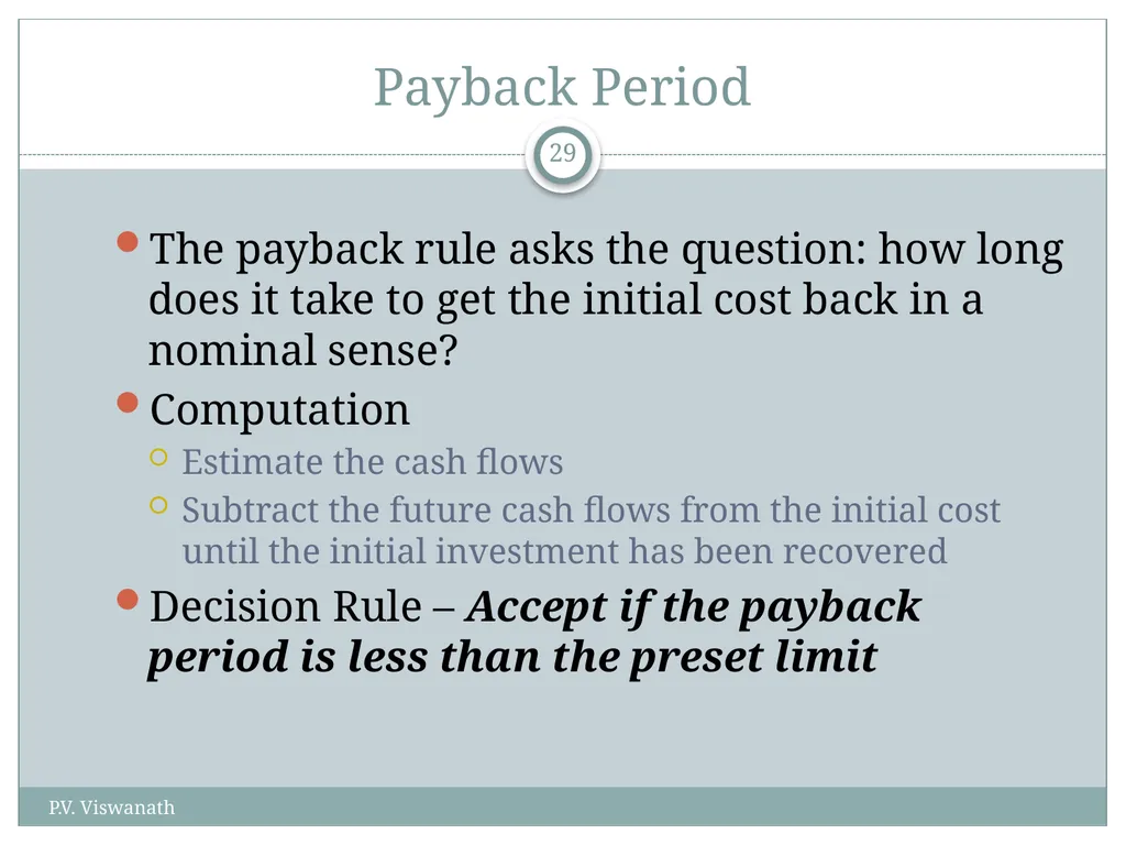 Investment Decision Rules P.V. Viswanath For a - slide 29 of 40