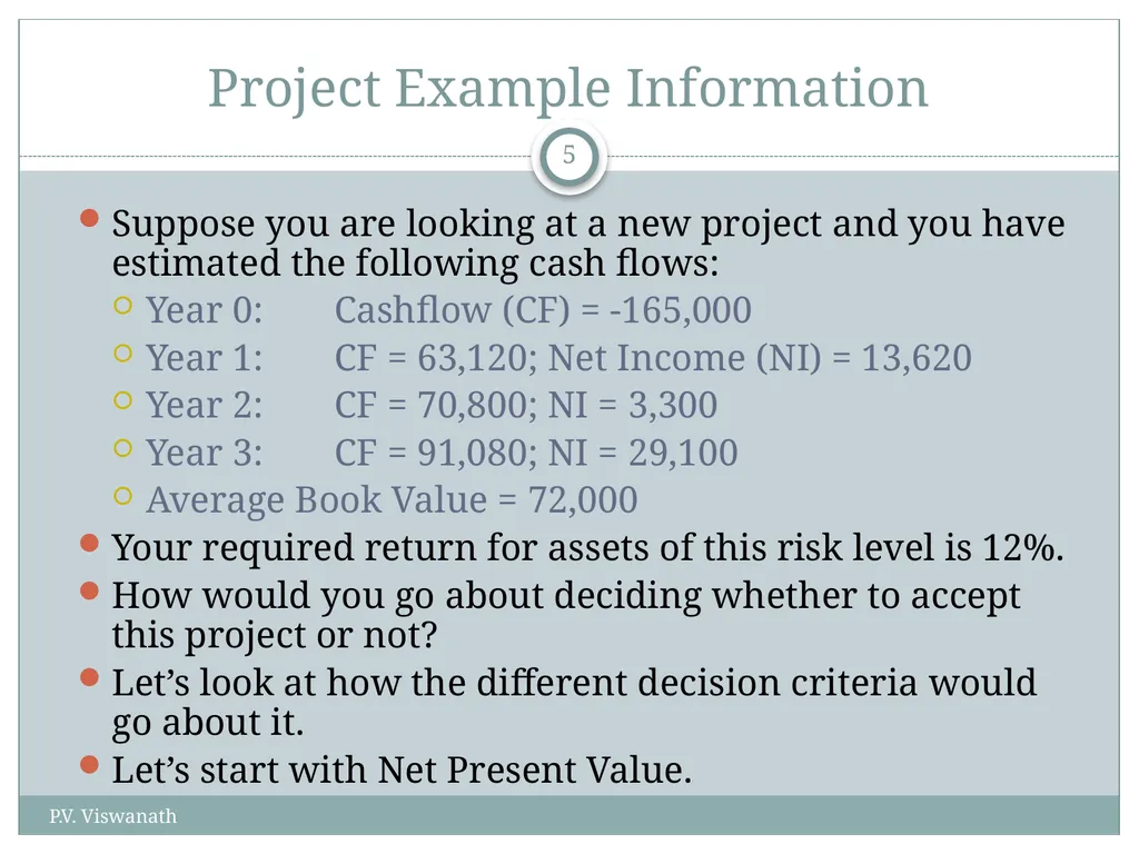 Investment Decision Rules P.V. Viswanath For a - slide 5 of 40