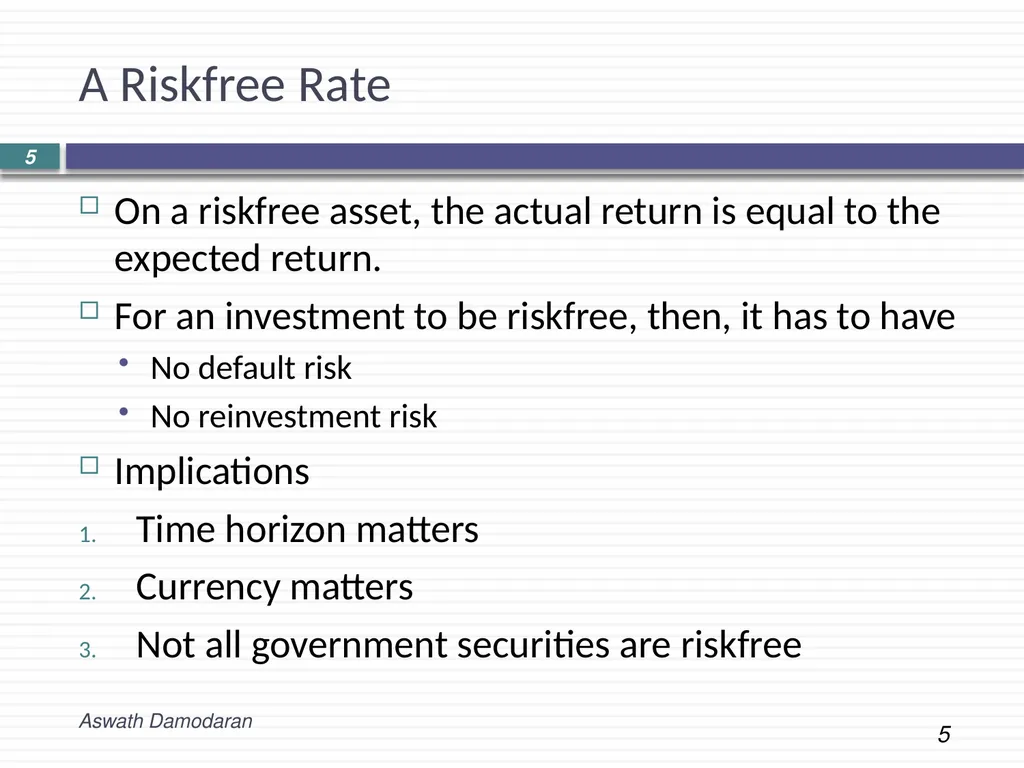 Session 3: Discount rate basics the Risk free rate - slide 5 of 11
