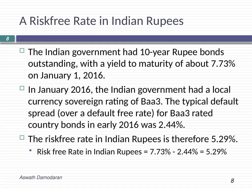 Session 3: Discount rate basics the Risk free rate - slide 8 of 11