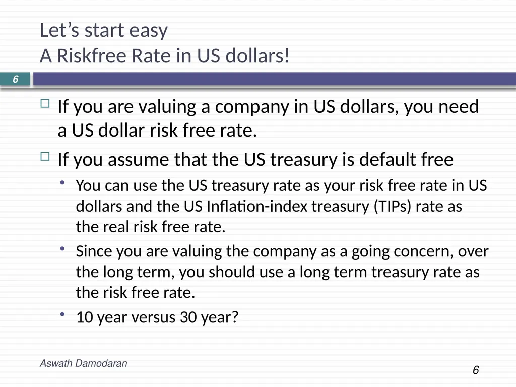 Session 3: Discount rate basics the Risk free rate - slide 6 of 11