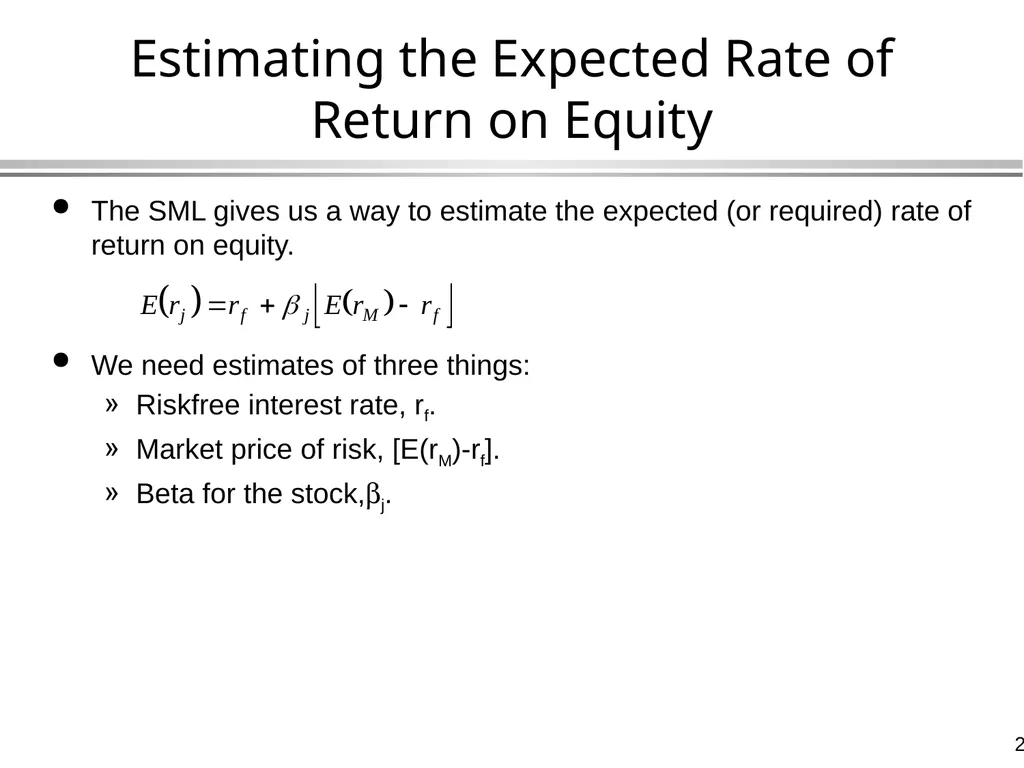 The Capital Asset Pricing Model Global Financial - slide 28 of 43