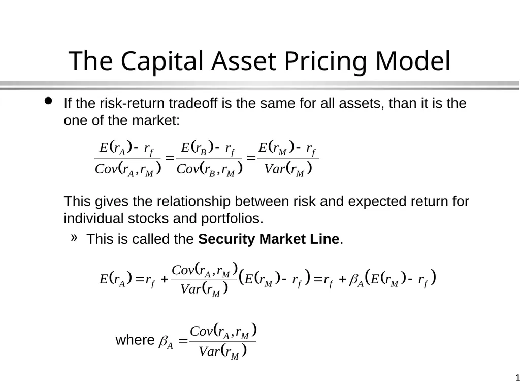 The Capital Asset Pricing Model Global Financial - slide 16 of 43
