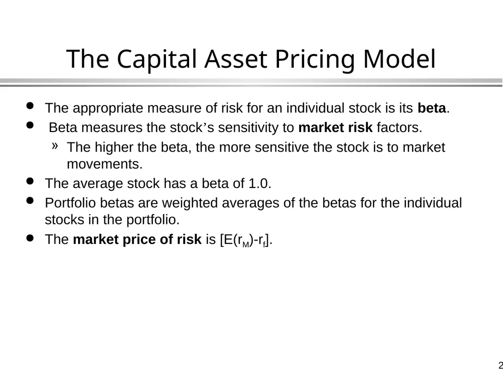 The Capital Asset Pricing Model Global Financial - slide 22 of 43