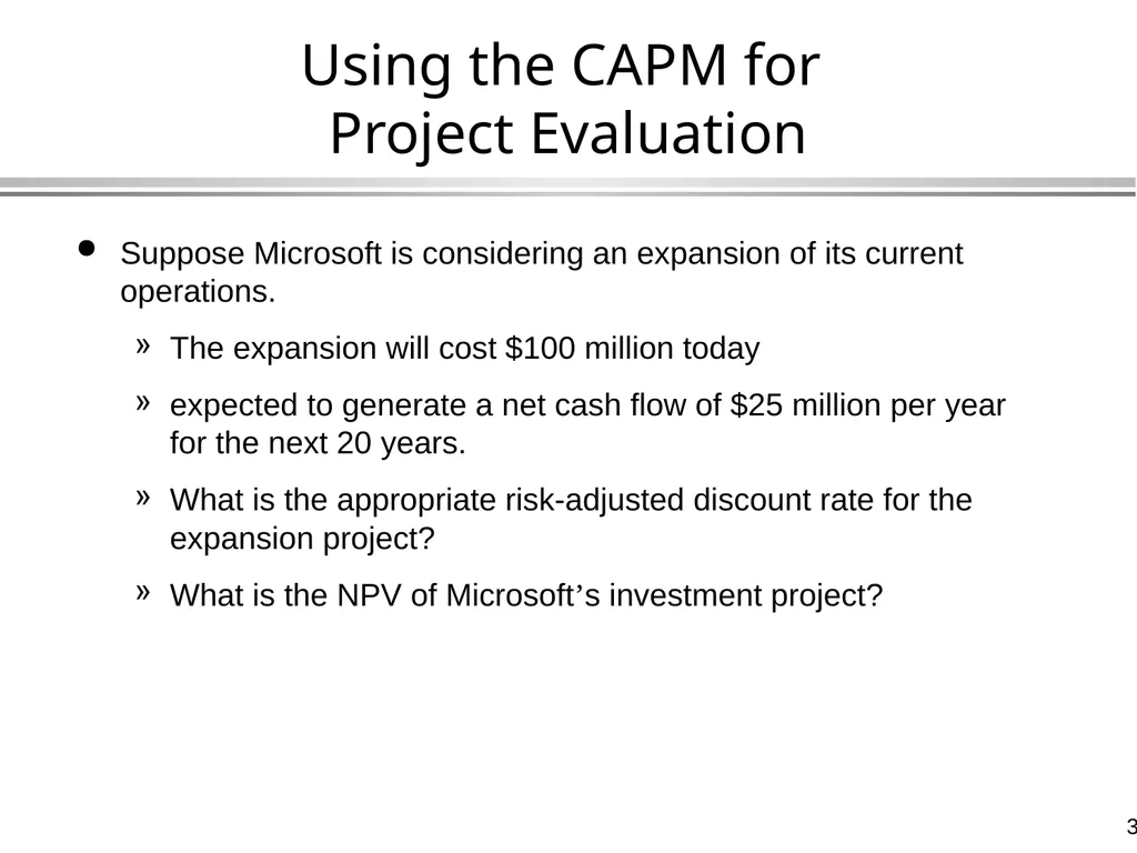 The Capital Asset Pricing Model Global Financial - slide 35 of 43