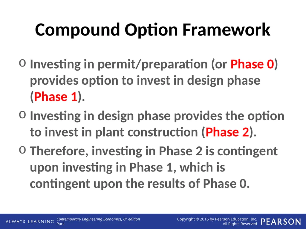Real Options Analysis Lecture No. 44 Chapter 13 - slide 30 of 36