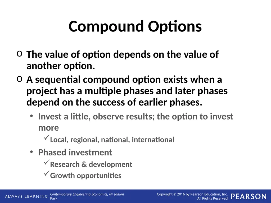Real Options Analysis Lecture No. 44 Chapter 13 - slide 27 of 36