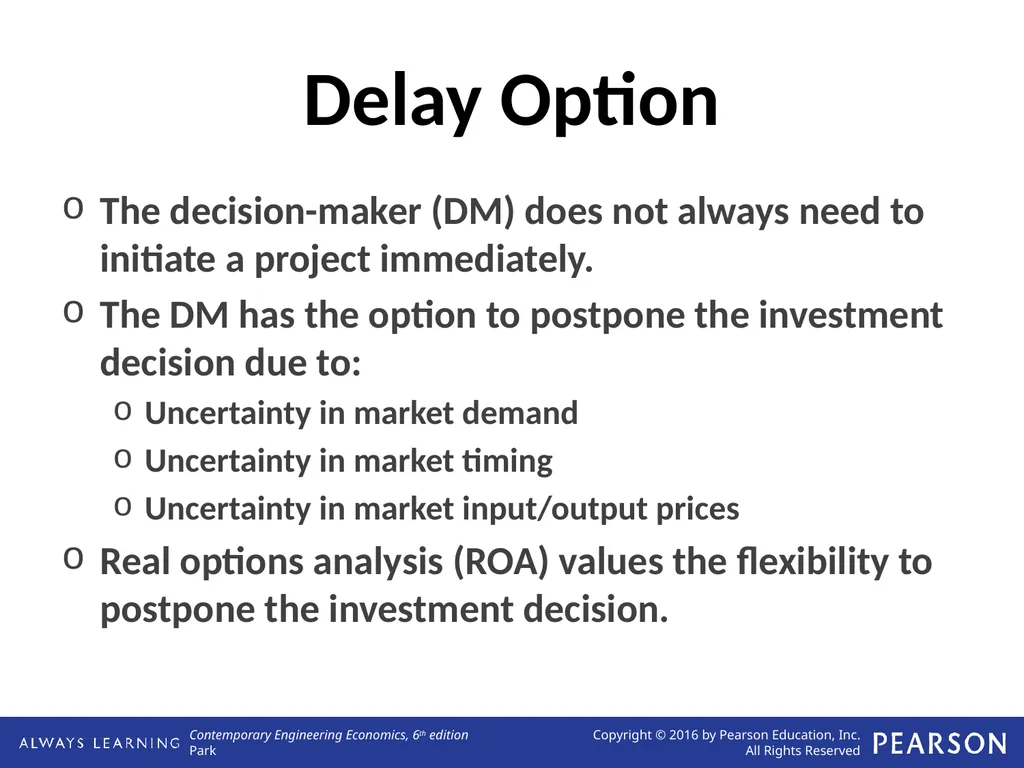 Real Options Analysis Lecture No. 44 Chapter 13 - slide 8 of 36
