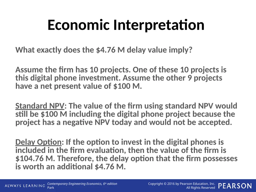 Real Options Analysis Lecture No. 44 Chapter 13 - slide 11 of 36