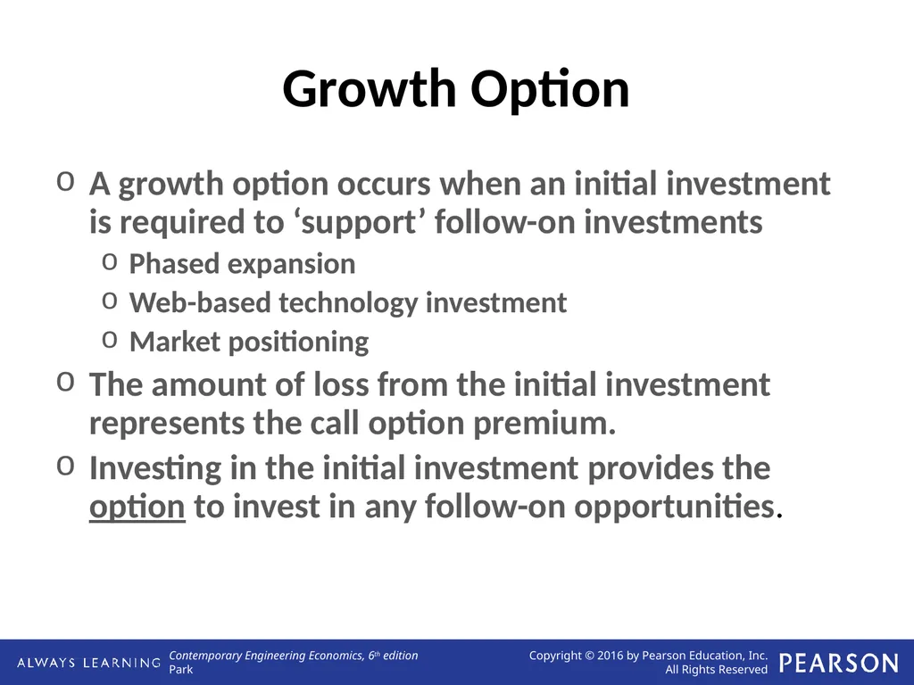 Real Options Analysis Lecture No. 44 Chapter 13 - slide 12 of 36