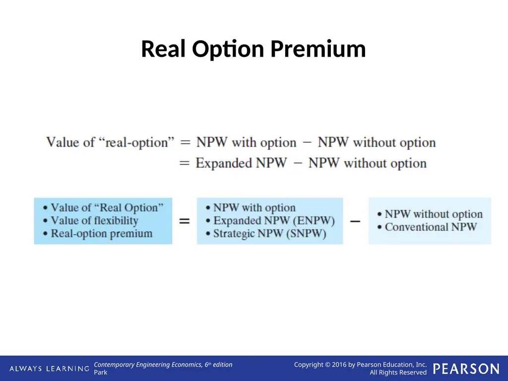 Real Options Analysis Lecture No. 44 Chapter 13 - slide 4 of 36