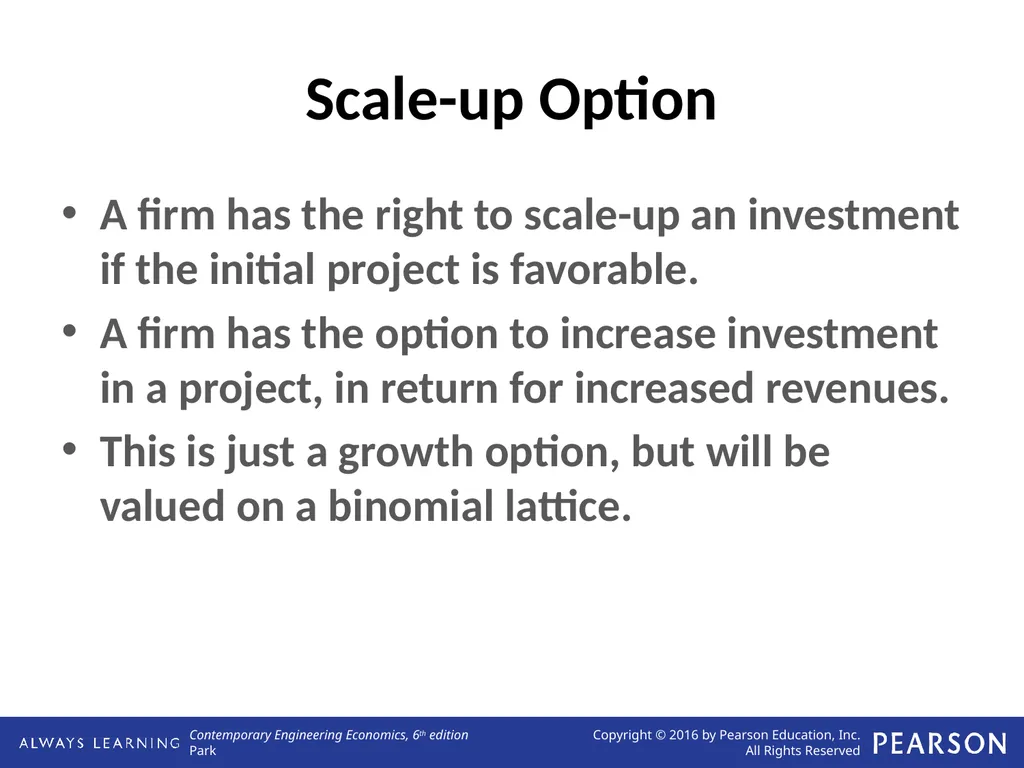 Real Options Analysis Lecture No. 44 Chapter 13 - slide 18 of 36