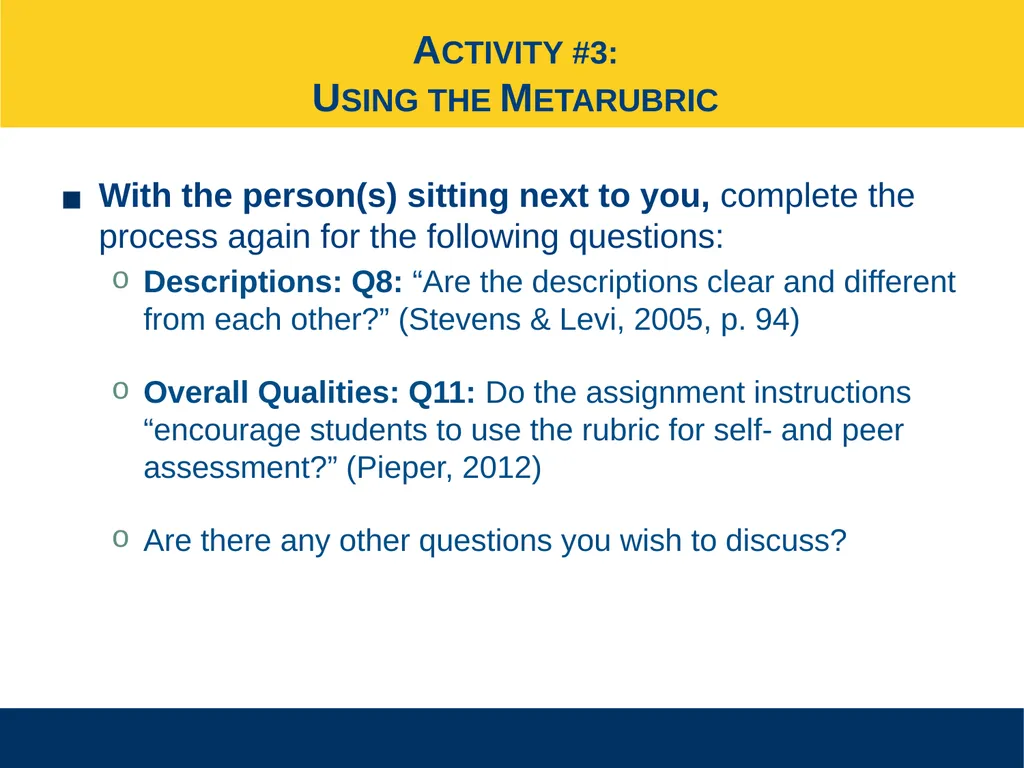 Ensuring Meaningful Performance Assessment - slide 29 of 47