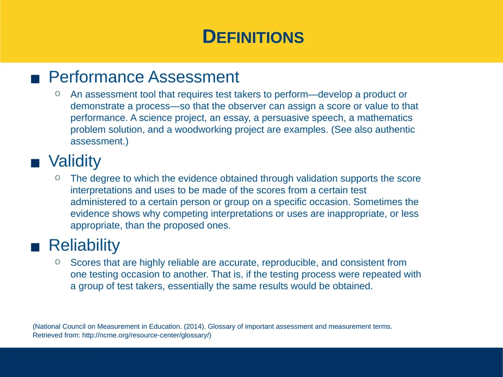 Ensuring Meaningful Performance Assessment - slide 45 of 47