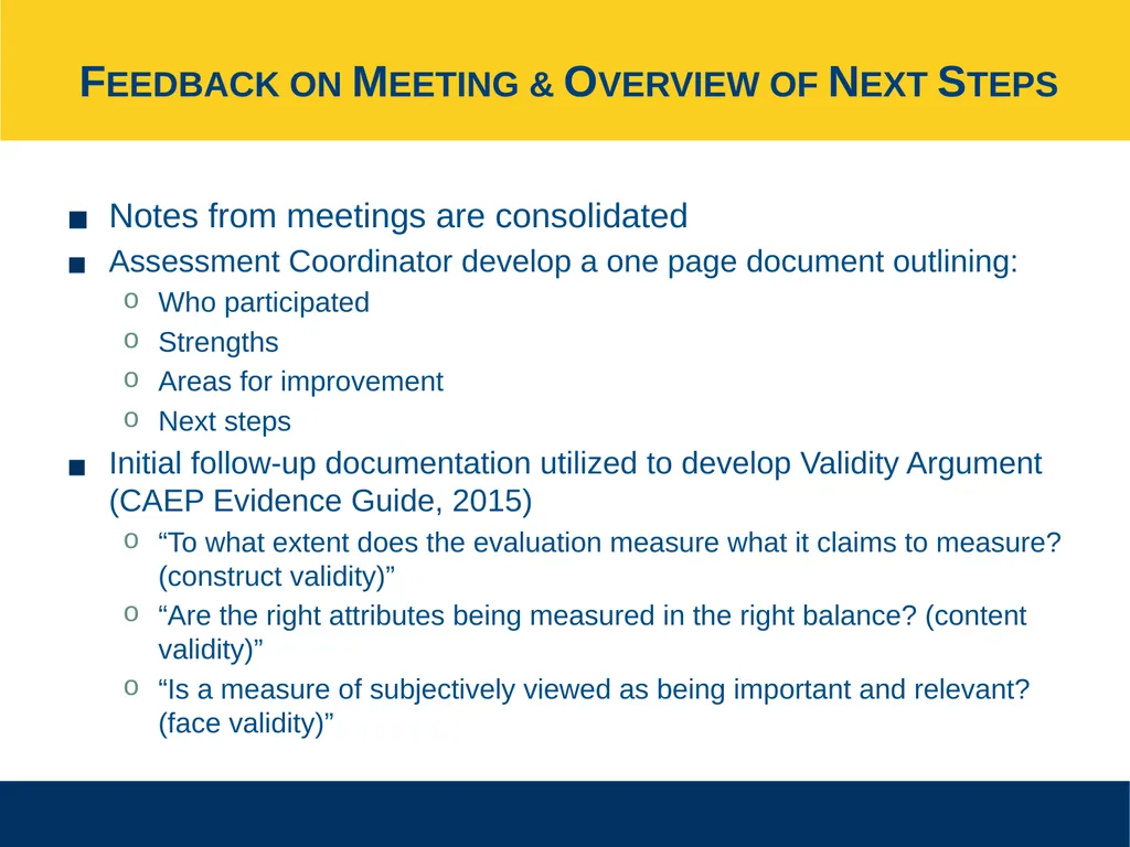 Ensuring Meaningful Performance Assessment - slide 41 of 47