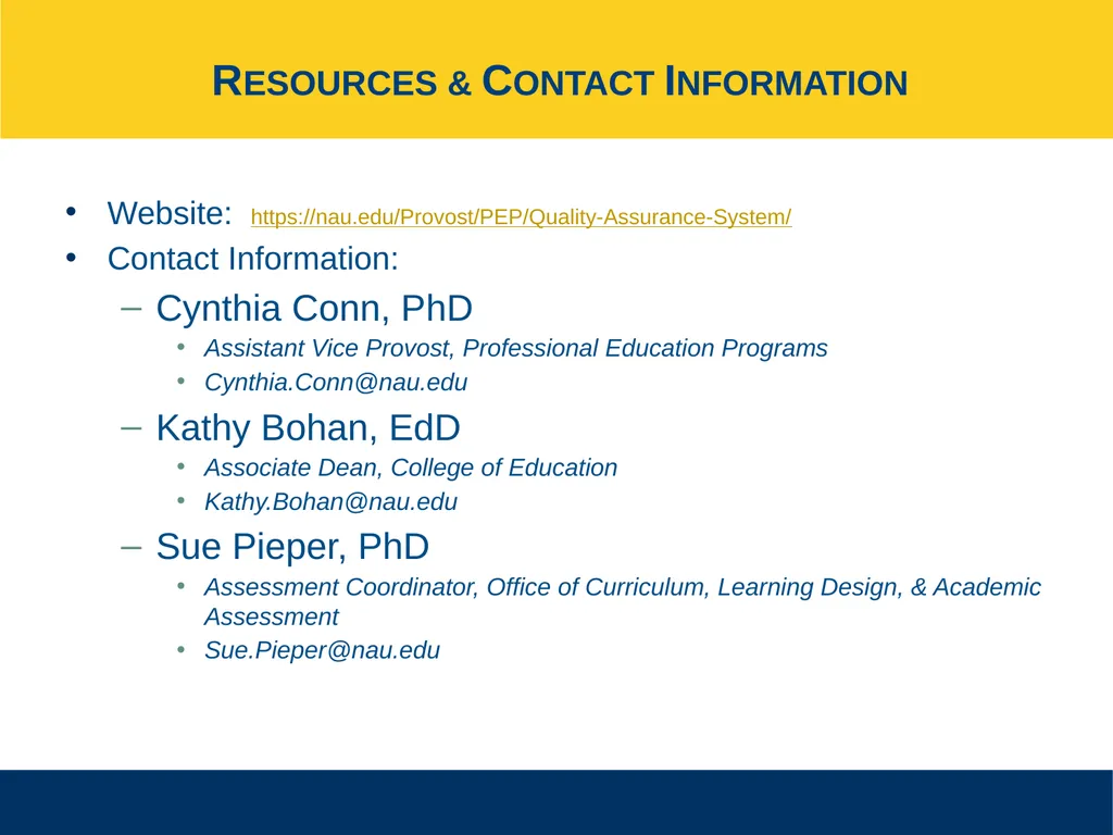Ensuring Meaningful Performance Assessment - slide 44 of 47