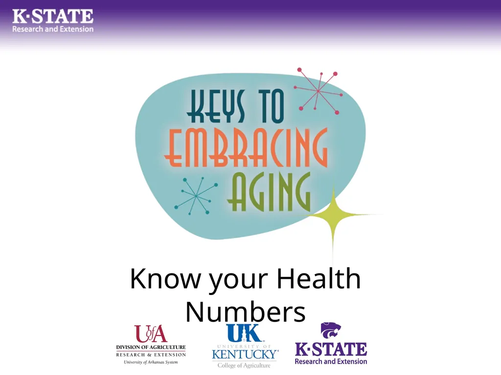 Know your Health Numbers Establishing healthy - slide 1 of 16