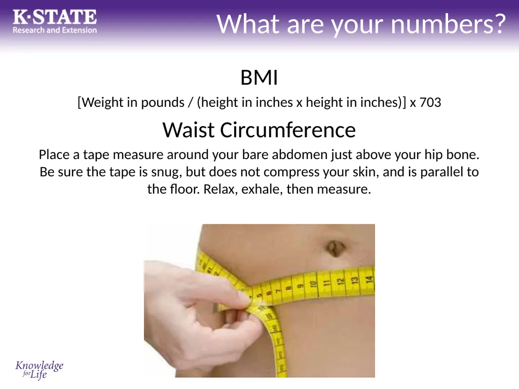 Know your Health Numbers Establishing healthy - slide 15 of 16