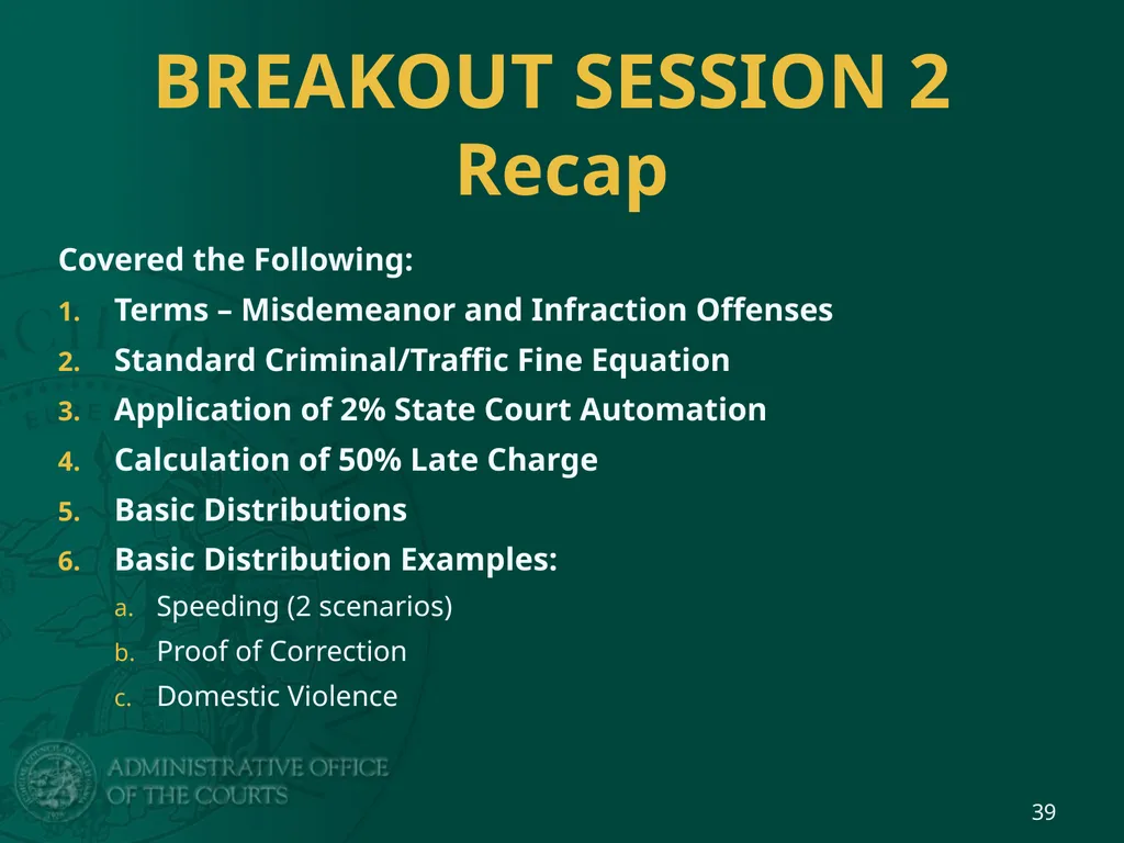 BREAKOUT SESSION 2 Basic Distribution Calculations - slide 39 of 41
