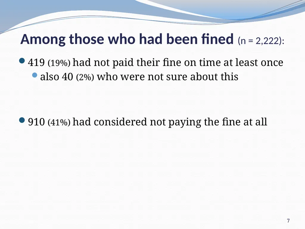 Willingness to pay a fine Neil Donnelly, Suzanne - slide 7 of 25